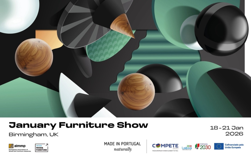 Exposição de mobiliário de design português na feira January Furniture Show em Birmingham